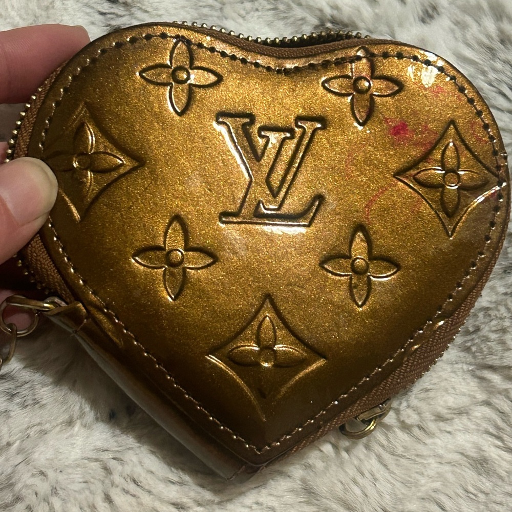 Louis Vuitton heart-shaped coin purse